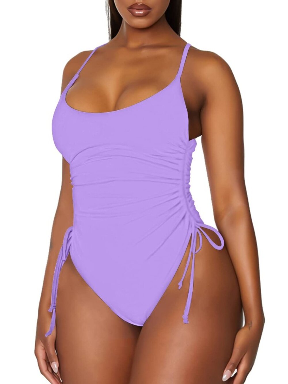 Drawstring One Piece Swimsuit N1707